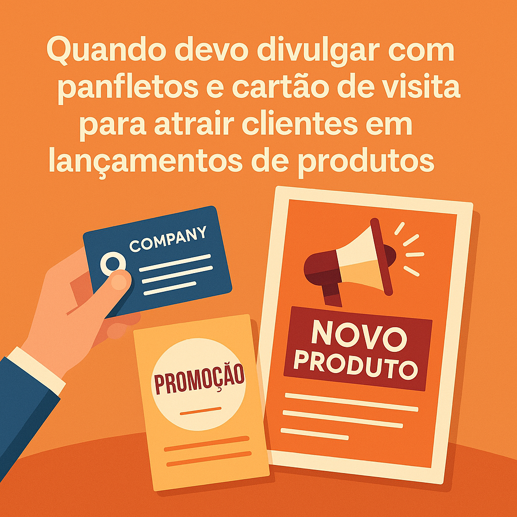 Quando devo divulgar com panfletos e cartão de visita para atrair clientes em lançamentos de produtos