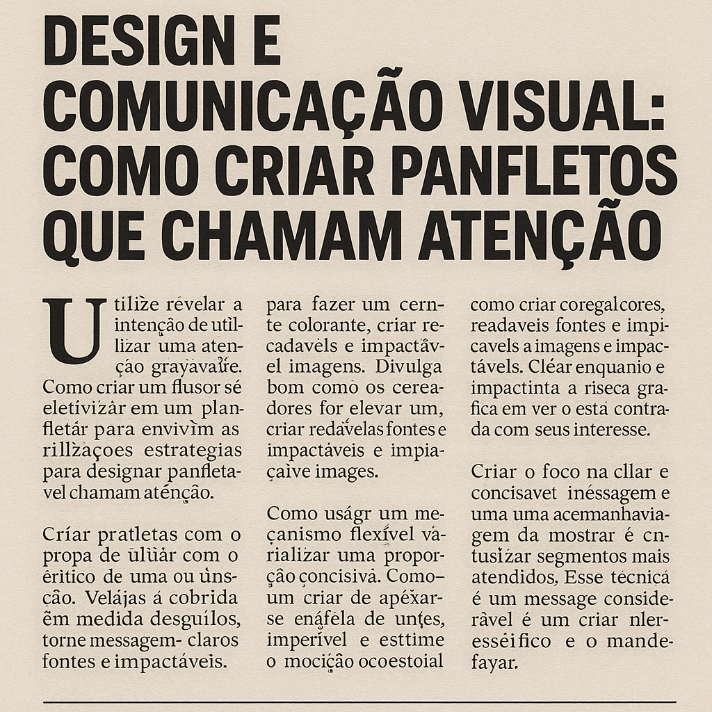 Leia mais sobre o artigo 📰  Design e Comunicação Visual: Como Criar Panfletos que Chamam Atenção