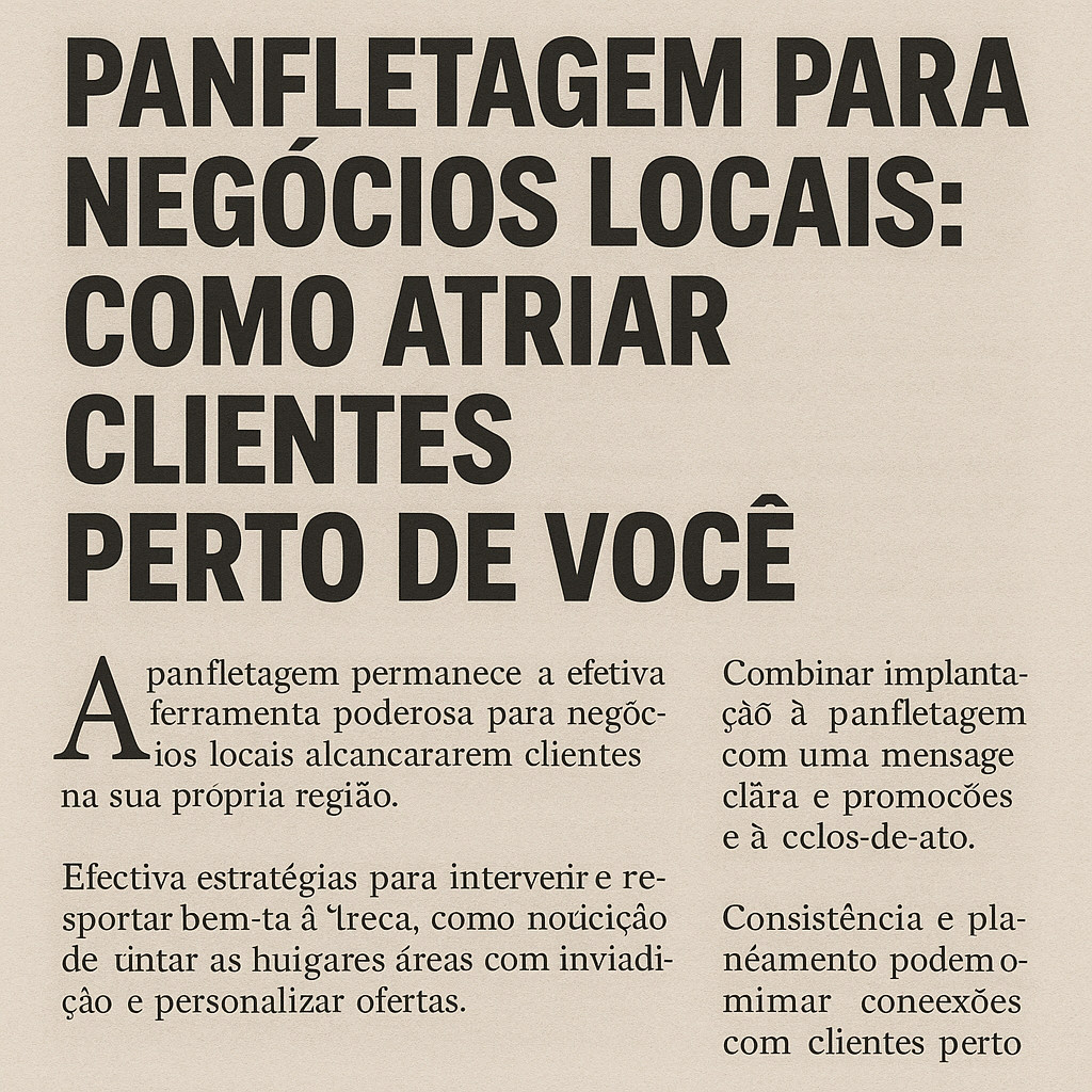 Leia mais sobre o artigo 📰  Panfletagem para Negócios Locais: Como Atrair Clientes Perto de Você