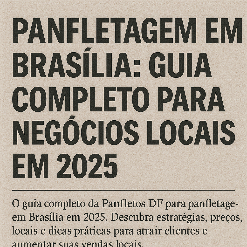 Leia mais sobre o artigo Panfletagem em Brasília: Guia Completo para Negócios Locais em 2025