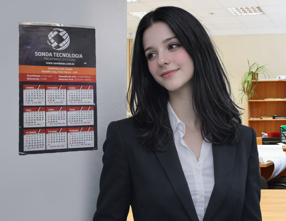 As folhinhas e calendários varetados 2026 personalizados em papel couchê 115g são uma excelente escolha para empresas, comércios e instituições que desejam fortalecer sua marca em Brasília e no Distrito Federal. Muito utilizados como brindes corporativos e materiais promocionais, esses calendários garantem visibilidade contínua durante todo o ano, associando sua marca a utilidade, organização e presença constante no dia a dia do cliente. Produzidos com impressão colorida 4x0, acabamento com vareta, batente e corte reto e papel couchê brilho 115 g, as folhinhas varetadas oferecem excelente qualidade visual, boa durabilidade e acabamento profissional. São ideais para empresas de Brasília que atuam nos setores comercial, educacional, institucional e de serviços, valorizando a comunicação impressa com ótimo custo-benefício. Disponíveis em diferentes tamanhos e quantidades, os calendários e folhinhas 2026 personalizados em Brasília se adaptam perfeitamente a campanhas promocionais, ações institucionais e brindes de fim de ano. Consulte a tabela acima, escolha a opção ideal para sua necessidade e solicite agora mesmo seu calendário varetado com produção profissional, atendimento ágil e entrega confiável em Brasília.
